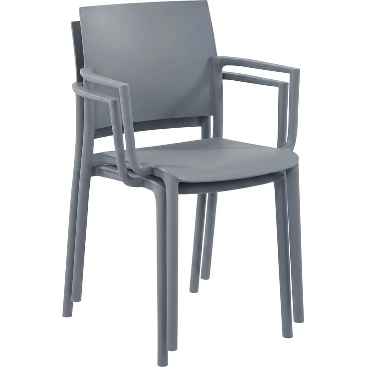 Gartenmöbel-Set FRIDA mit 2 Stühlen - 186 x 72 x 81 cm, Kunststoff, Grau | Balkonset Gartenset Tisch mit Stühlen Bistroset Outdoor – Bild 7
