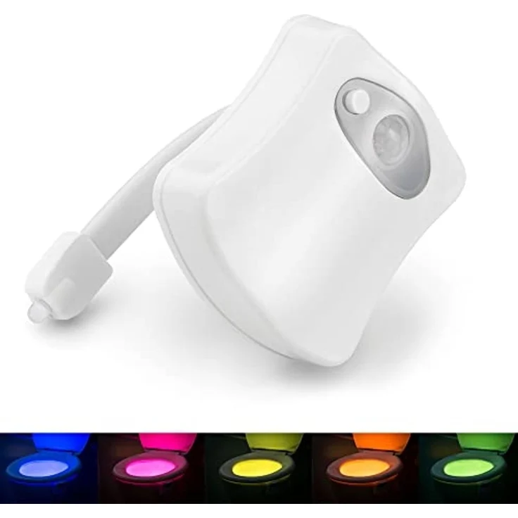 HAC24 LED Nachtlicht LED Toilettenlicht WC Nachtlicht Toiletten Lampe Beleuchtung Klolicht, LED fest integriert, Farbwechsel, mit Bewegungsmelder Batteriebetrieben – Bild 2