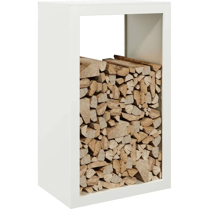 vidaXL Brennholzregal Weiß 60x40x100 cm Stahl 850990 – Bild 2