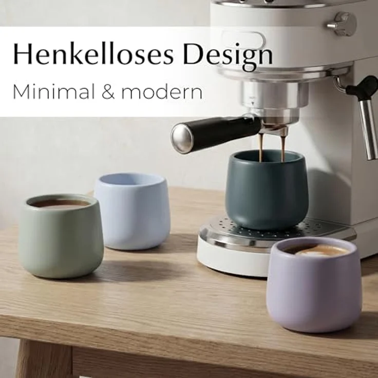 MiaMio Tasse Kaffeebecher Nami ohne Henkel Set 4er (250 ml) – Keramik Tassen, 4-tlg. – Bild 4