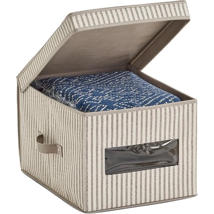 Zeller Present Aufbewahrungsbox Stripes, Vlies, beige – Bild 1