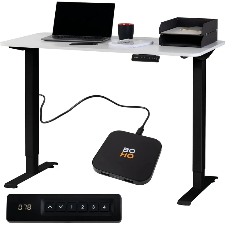 boho office® Schreibtisch UDESK (Komplettpaket, inkl. 110 x 60 cm große Tischplatte), elektrisch stufenlos höhenverstellbar