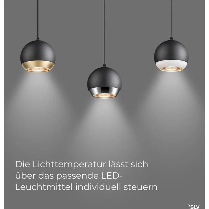 SLV LIGHT EYE® 150, Pendelleuchte, GU10, Pendellänge 150cm, 1x max. 13W, matt schwarz - Pendelleuchten – Bild 4