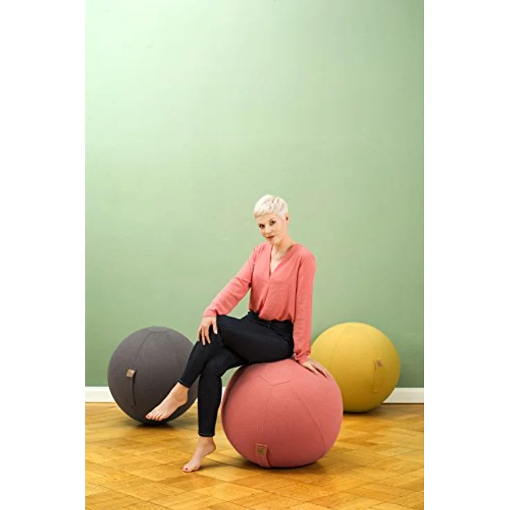Sitting Ball Hocker Felt 150 l, Outdoor-Sitzsack mit waschbarem Bezug, Filzimitat, Beige – Bild 2