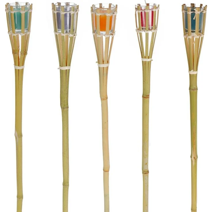 Bubble-Store Gartenfackel Bambus Gartenfackel 5er Set, Kerze mit Citronella Duft im Glas, Kerze, Gartenfackel für Draußen – Bild 5