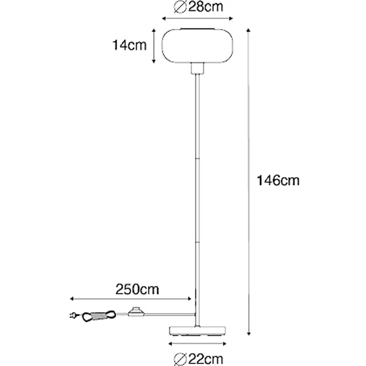 Qazqa Stehlampe Bizle, ohne Leuchtmittel, E27, Grau, Art Deco, Glas, 1-flammig – Bild 5