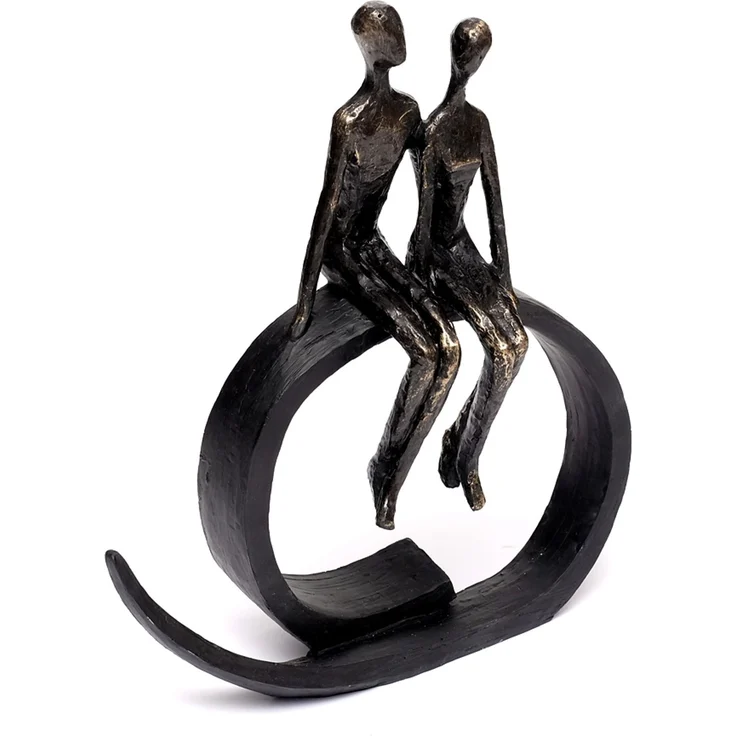 Dekofigur Liebespaar Paar Skulptur Love Statue Bronze Freundschaft – Bild 4