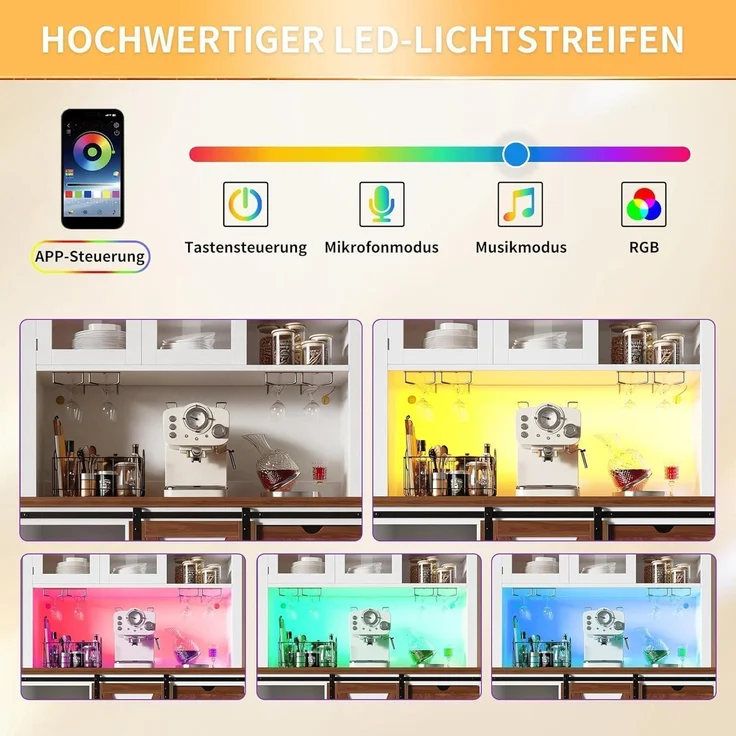 Kuchenschrank Hochschrank mit LED App Steuerung – Bild 7