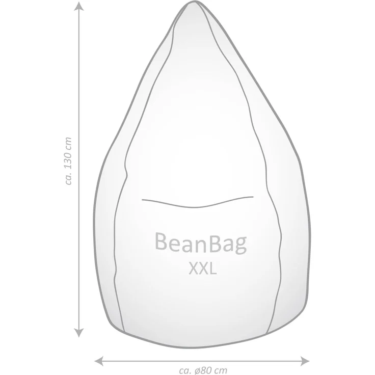 SITTING POINT only by MAGMA BeanBag COMODO XXL Sitzsack mit Plüsch aus 100% Polyester - 80x130cm, Hülle waschbar, Oeko-TEX Standard-Zertifiziert, salbei – Bild 4