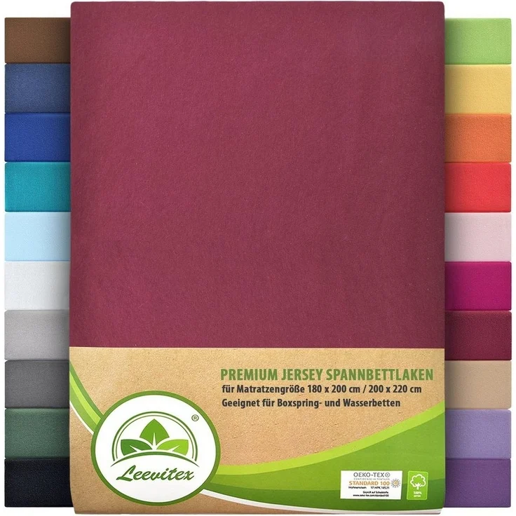 leevitex® Spannbettlaken Premium 195, Gummizug: Rundum, blickdicht, Anti-Pilling, 97% Baumwolle, 3% Elasthan, 40 cm Steg – Bild 5