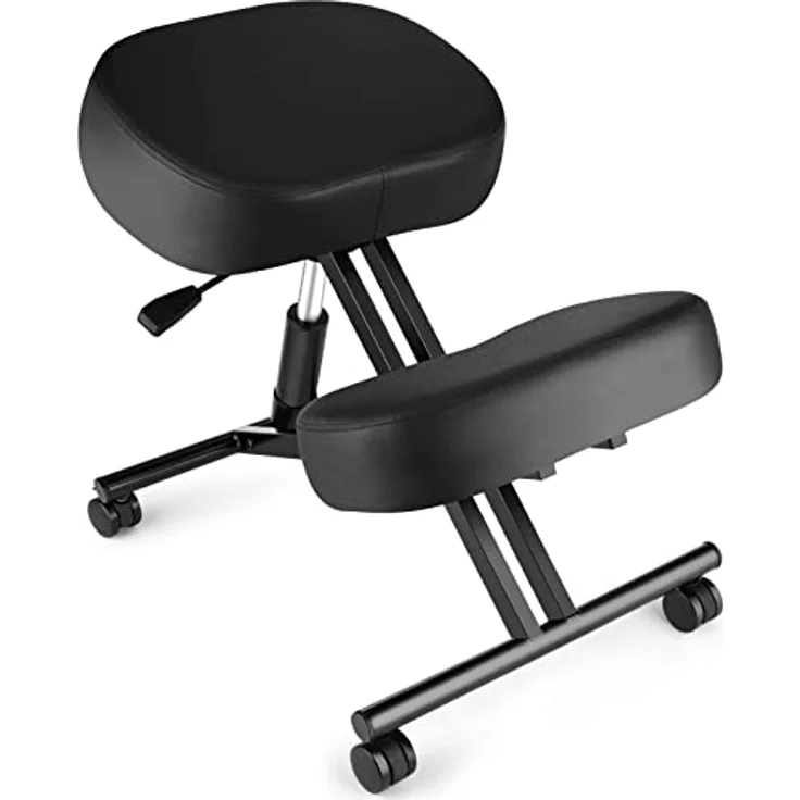 Kniehocker Ergonomisch, höhenverstellbarer Kniestuhl mit dicken Schaumstoffkissen für Heim und Büro, Neue verbesserte Luftpumpe – Bild 2
