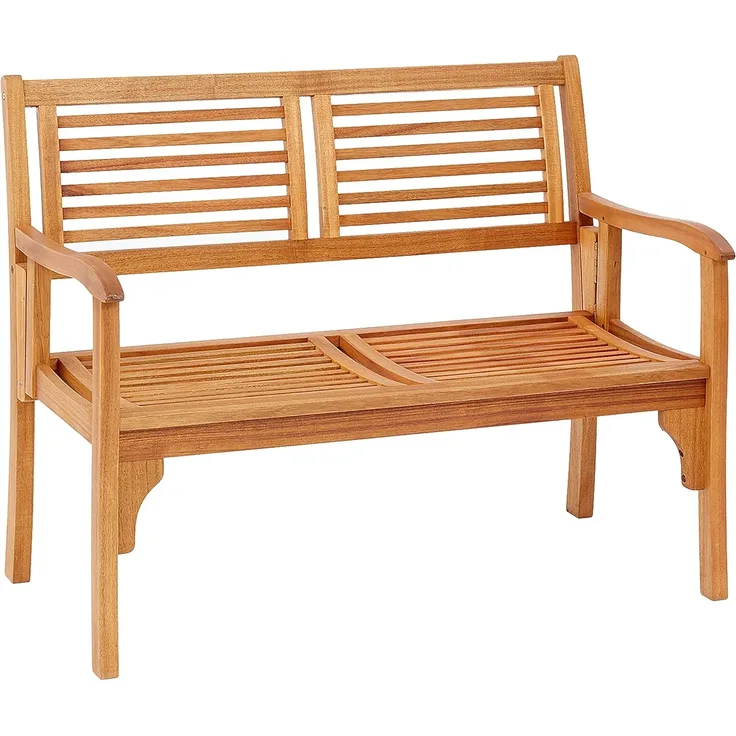 Dehner Klappbank Douglas, 2-Sitzer, ca. 119 x 62 x 90 cm, aus FSC® - zertifiziertem Akazienholz, natur