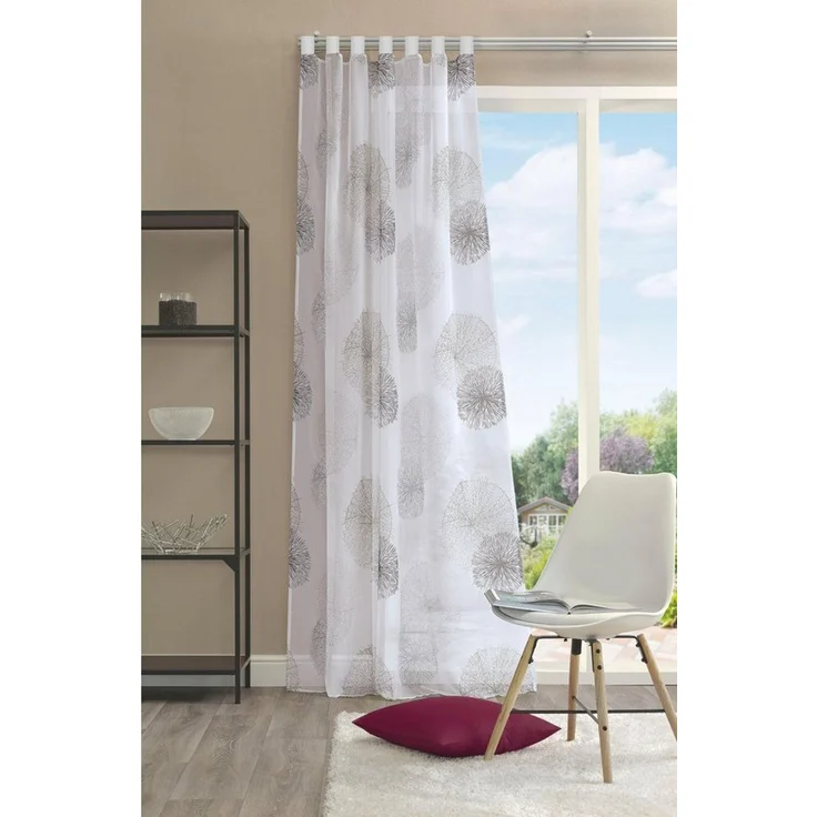 HOME WOHNIDEEN Vorhang RAWLINS (1 St), Schlaufen, transparent, Microfaser, Schal aus Voile bedruckt – Bild 5