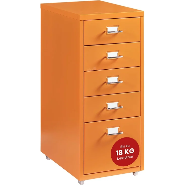 Rollcontainer Kökar mit 5 Schubladen 69x28x41 cm Orange [en. casa] – Bild 1