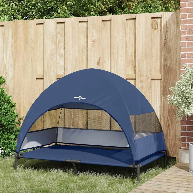vidaXL Hochgelegtes Hundebett Marineblau 127 x 81 x 108 cm 42008223 – Bild 2