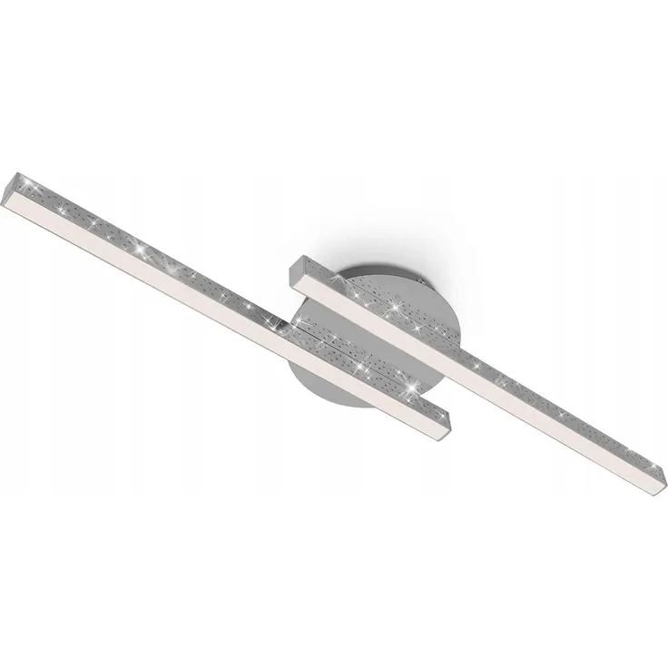 Di-Ka LED Wand- und Deckenleuchte Rey 60x14 cm chrom Glitzereffekt