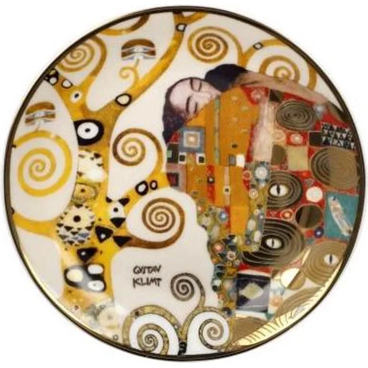 Goebel Miniteller Gustav Klimt - Die Erfüllung, Dekoteller, Teller, Artis Orbis, Fine Bone China, Bunt, 10 cm, 67063081