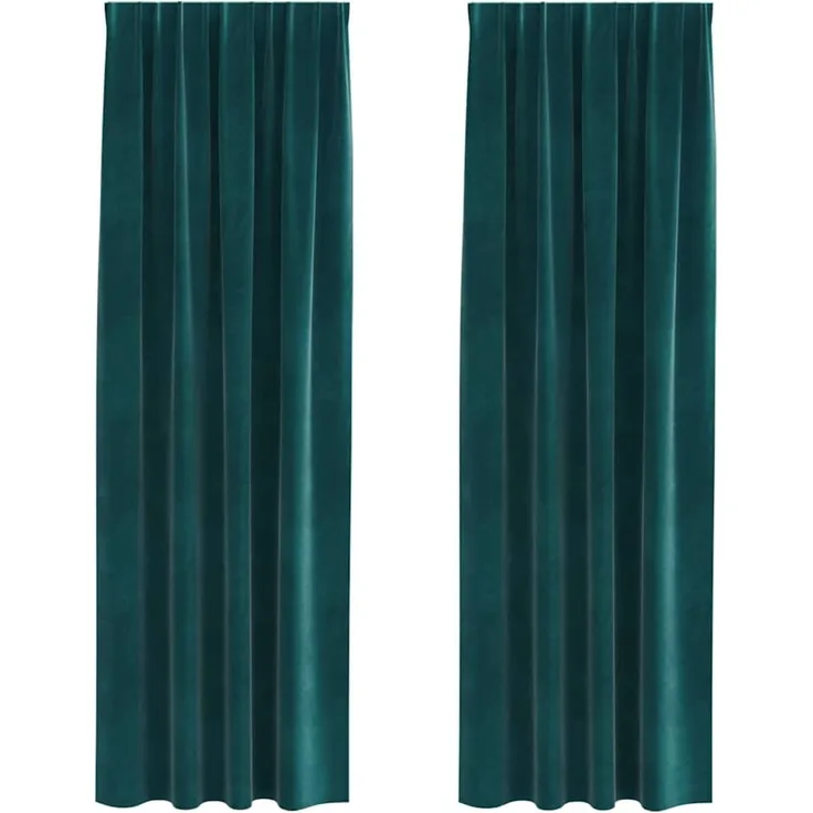 vidaXL Verdunkelungsvorhänge 2 pcs Dunkelgrün 140 x 245 cm Samt 4107216