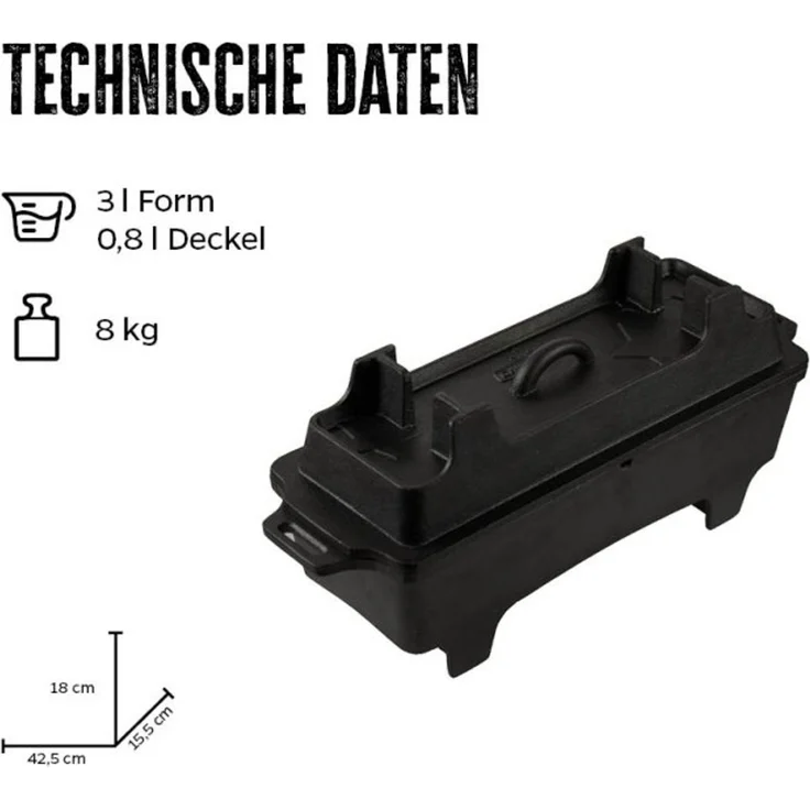 Grillfürst Dutch Oven Kastenform BK4 aus Gusseisen – Bild 2
