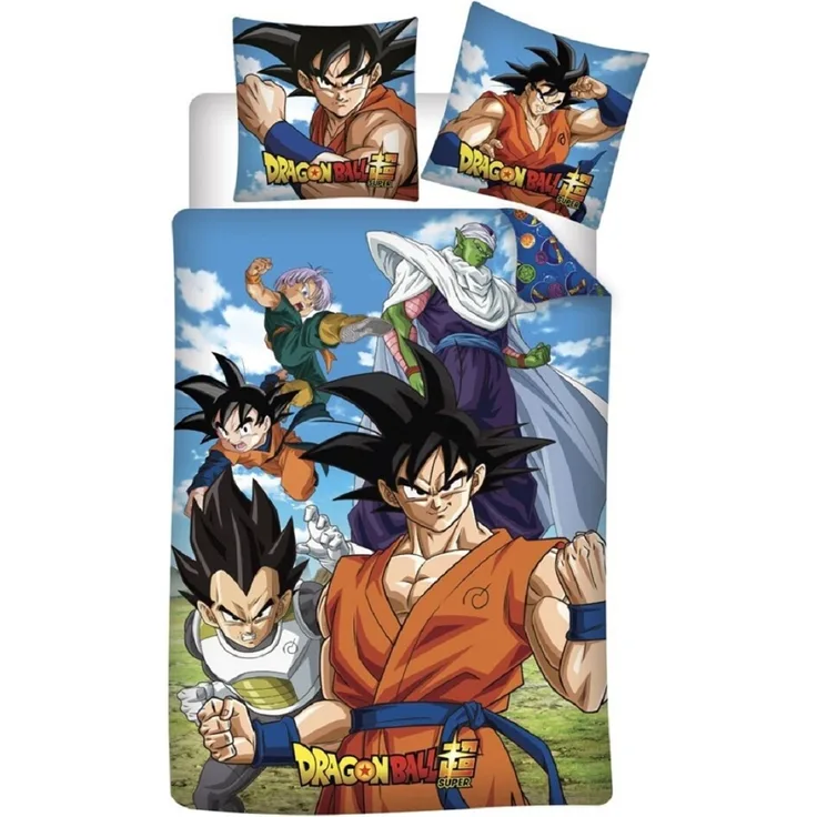 Dragon Ball Bettwäsche-Set – 1x Deckenbezug 140x200 & 1x Kissenbezug 65x66 cm für Kinder