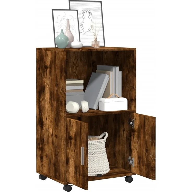 vidaXL Rollschrank Räuchereiche 55x40x91 cm Holzwerkstoff 853186 – Bild 2