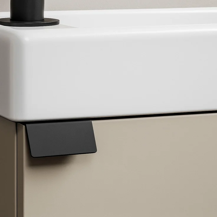 Badplaats Gäste-WC Waschtisch Set Apollo 40 x 22 cm Cashmere - Platzsparende Badmöbel Set mit Waschbecken und Unterschrank – Bild 5