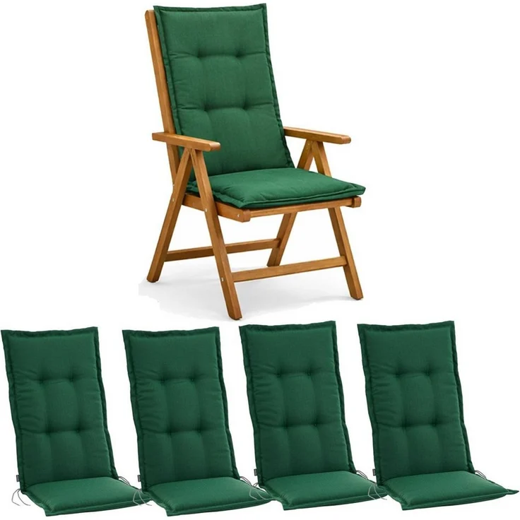 BURI Hochlehnerauflage Hochlehner Auflagen Sitzkissen Polster für Sessel Gartenstuhl Kissen, (4 St) – Bild 5