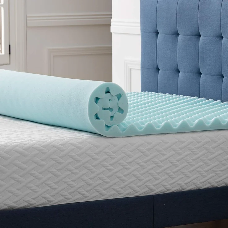 LUCID gewellter Matratzen-Topper mit kühlendem Gel-Memory-Foam, 5 cm dicke Matratzenauflage, 150x190 cm – Bild 3