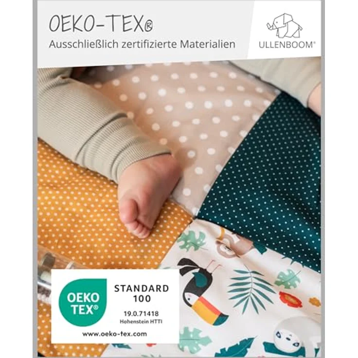 ULLENBOOM personalisierbare Krabbeldecke für Baby 140x140 cm - Dick & weich | Perfekt als Geschenk, Außenmaterial: 100% Baumwolle, OEKO-TEX zertifiziert, Made in EU, Schadstoffgeprüft, waschbar – Bild 3