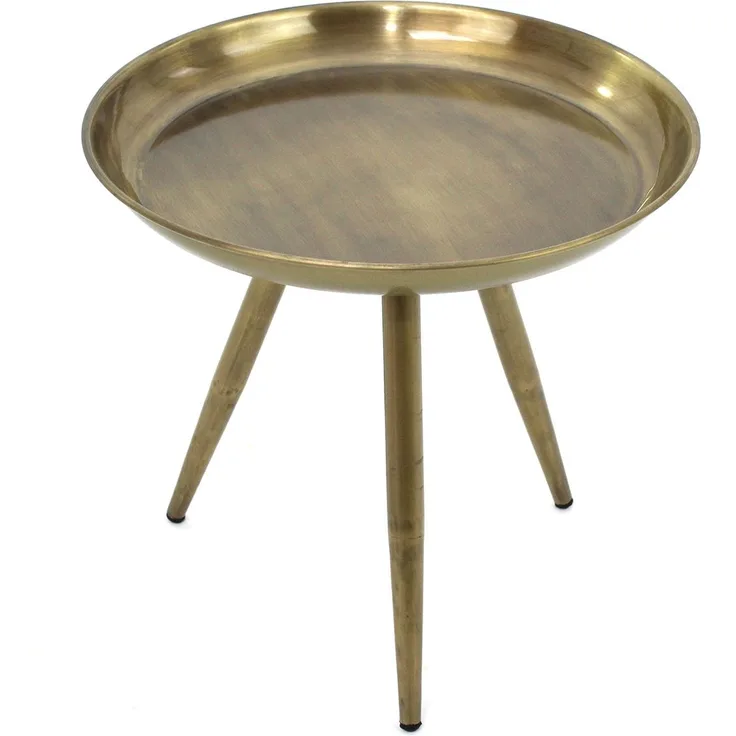 Beistelltisch >Inverell< in Gold verchromt aus Stahl - 40x38x40cm (BxHxT)