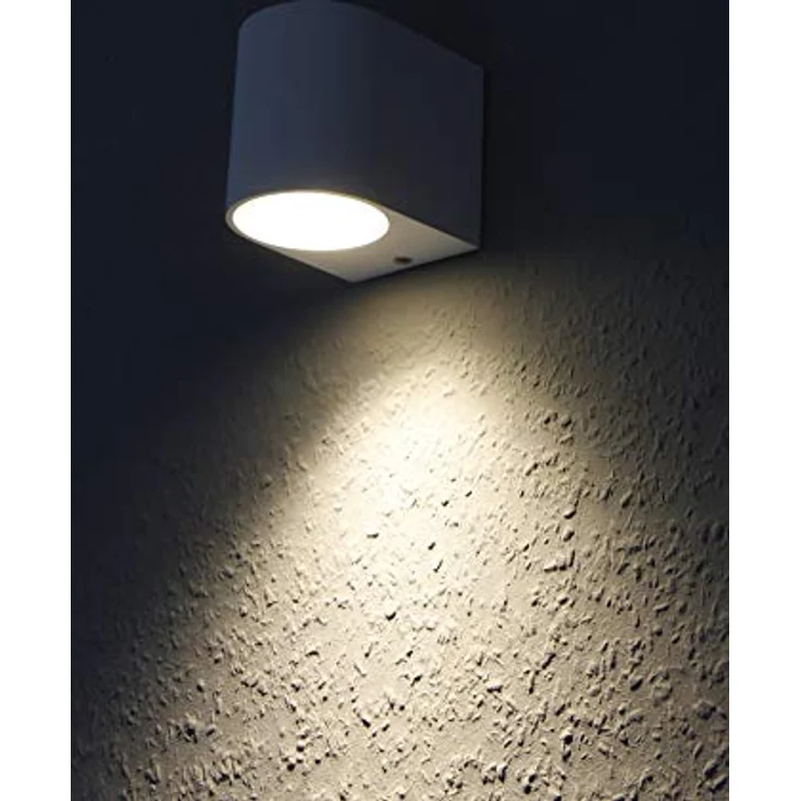McShine Oval-W, Wandleuchte in Weiß, IP44, wetterfestes Aluminium Gehäuse, 1x GU10 bis 35W – Bild 2