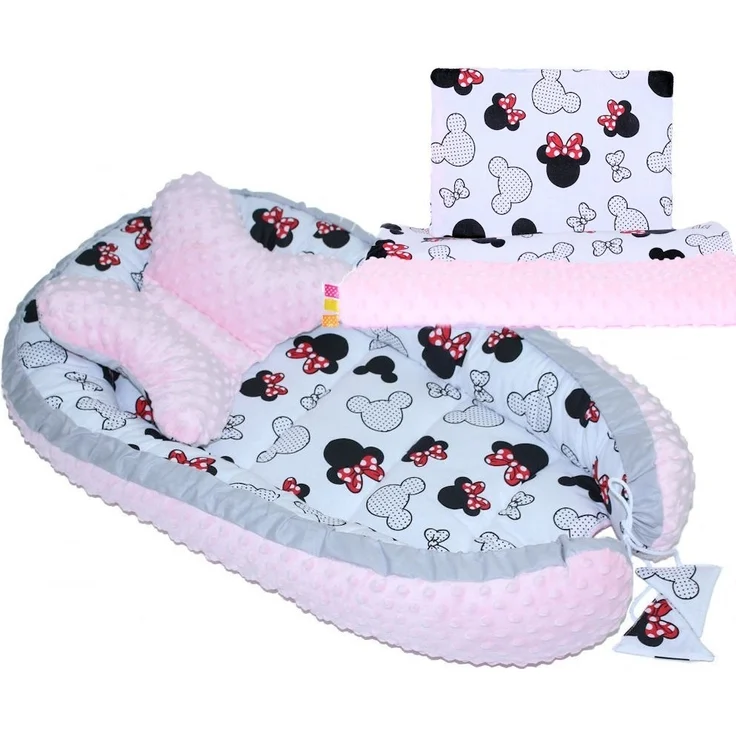 Primawela Bettnestchen Baby MINKY Nestchen Kokon Kuschelnest Kissen Decke Schmetterlingkissen – Bild 1