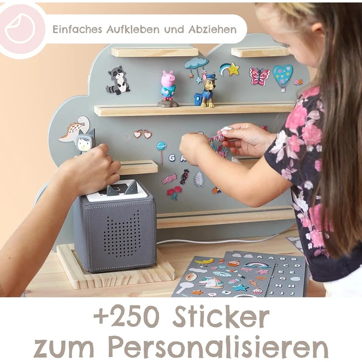 Milula Studios Tonie Regal Wolke Groß für 55 Tonie, Toniebox Regal für Toniebox & Tonie Hörfiguren, Tonie Regal Mädchen & Junge, Tonie Aufbewahrung, Regal Tonie Figuren, Tonieregal – Bild 6