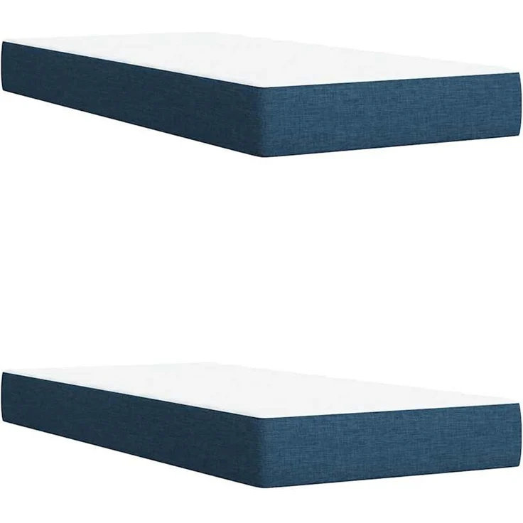 vidaXL Boxspringbett mit Matratze Blau 200x200 cm Stoff 3289869 – Bild 10