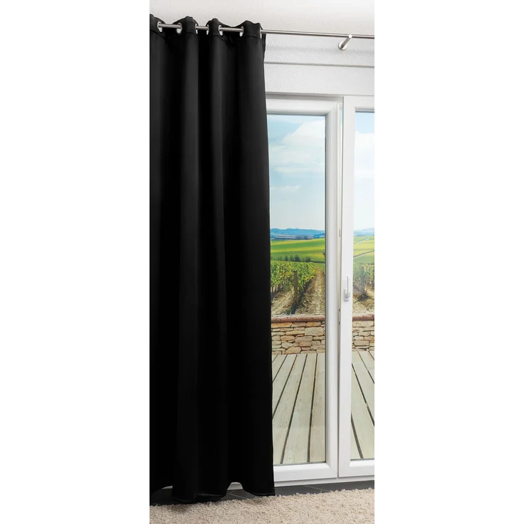 Lysel - Ösenschal Iso Verdunklung #1W in den Maßen (B x H): 135x245 cm in Schwarz/schwarz – Bild 1