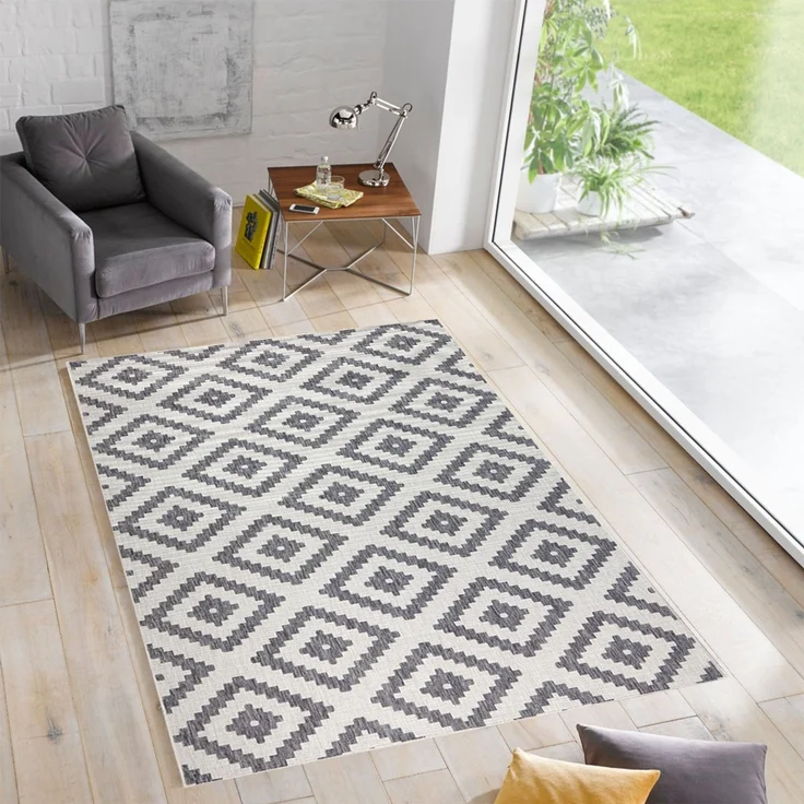 Wendeteppich Malta Grau Creme In- & Outdoor - 200 x 290 x 0 cm – Bild 4