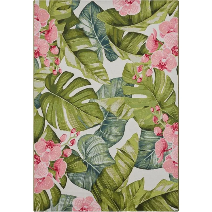 Hanse Home Tropical In- & Outdoor Teppich – Flachgewebe Aussenteppich, Jungel Florales Palmen Design, ÖKO-TEX Wetterfest & UV-beständig für Balkon, Terrasse, Garten, Wohnzimmer - Bunt, 80x165 cm – Bild 4
