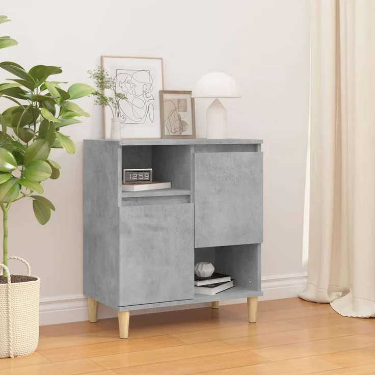Sideboard, Kommode Betongrau 60 x 35 x 70 cm Holzwerkstoff – Bild 2