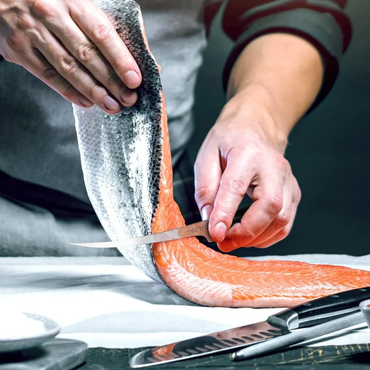 JOEJI’S KITCHEN Fischmesser Filetiermesser Fisch 32 cm scharf aus Edelstahl Fischfiletiermesser – Bild 6