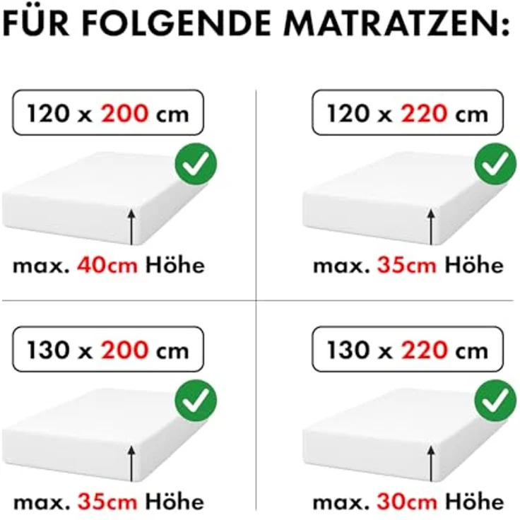 Jacobson Jersey Spannbettlaken Spannbetttuch Baumwolle Bettlaken (XL 120x200-130x220 cm, Dunkelblau) – Bild 2