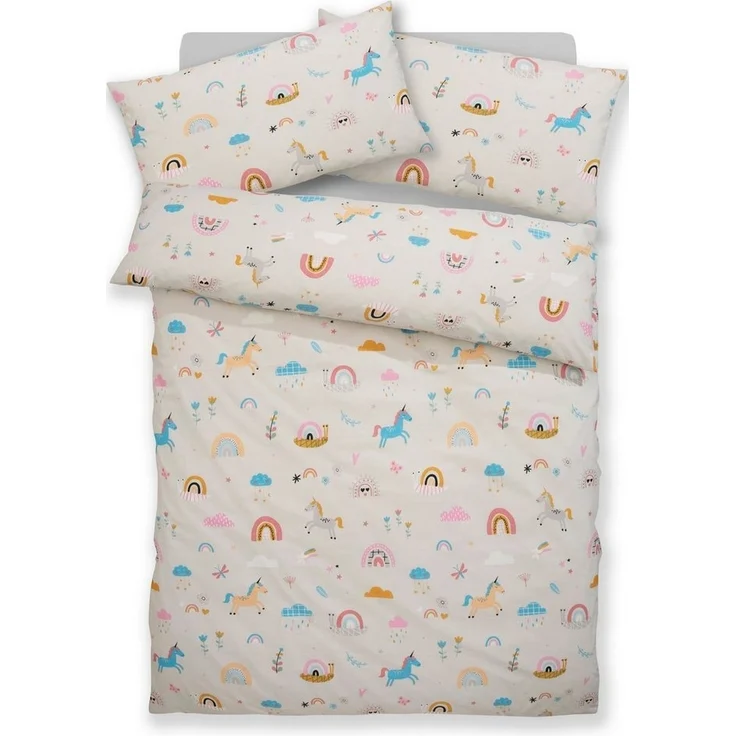 Lüttenhütt Kinderbettwäsche CUDDLEE, Renforcé, 2 teilig, in vielen Designs: Dino,Einhorn,Weltraum,Baustelle,Herz,Trecker,Safari – Bild 2