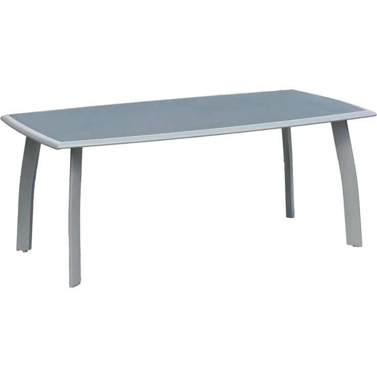 Inko Aluminium-Glastisch Spraystone silber/grau 180x100x74 cm Gartentisch Terrassentisch
