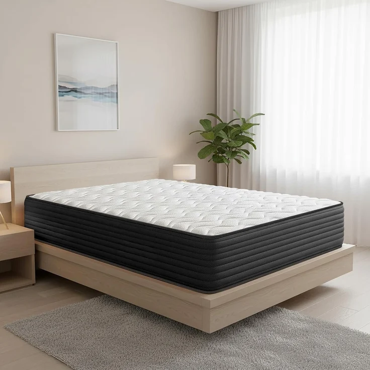 DUÉRMETE ONLINE - Viskoelastische Matratze Pocket Visco wendbar (Winter-Sommerseite), Härtegrad mittel bis hoch, Dicke 30 cm, milbendicht, antibakteriell und hypoallergen, 140x200 cm – Bild 2