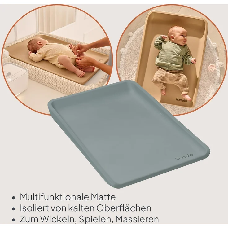 Lionelo Megs Wickelauflage für Wickeltische, wasserdicht, waschbar, multifunktional, weicher PU-Schaum, ca. 50x70 cm, sicher, rutschfest, Designer – Bild 3