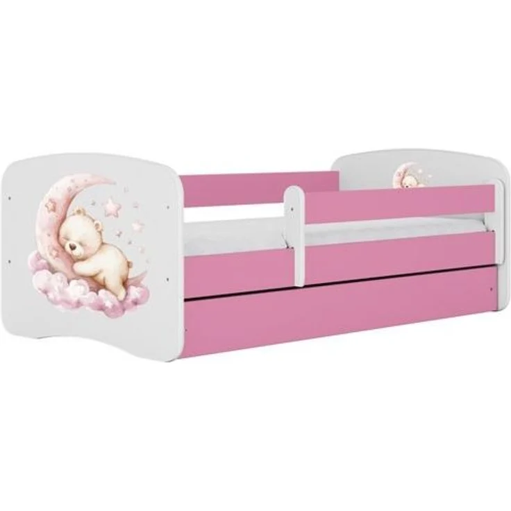 Raumhirsch Furniture Kinderbett 70x140, 80x160, 80x180 cm - Komplettset mit Matratze & Schublade (Bett für Mädchen, Einzelbett Kinder 2–12, mit Rausfallschutz & Lattenrost), verschiedene Farben & Designs – Bild 4