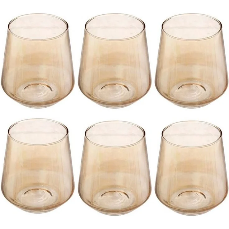 Secret de Gourmet Glas Gläser für kalte Getränke OLGA, champagnerfarben, 6er-Set, Glas – Bild 3