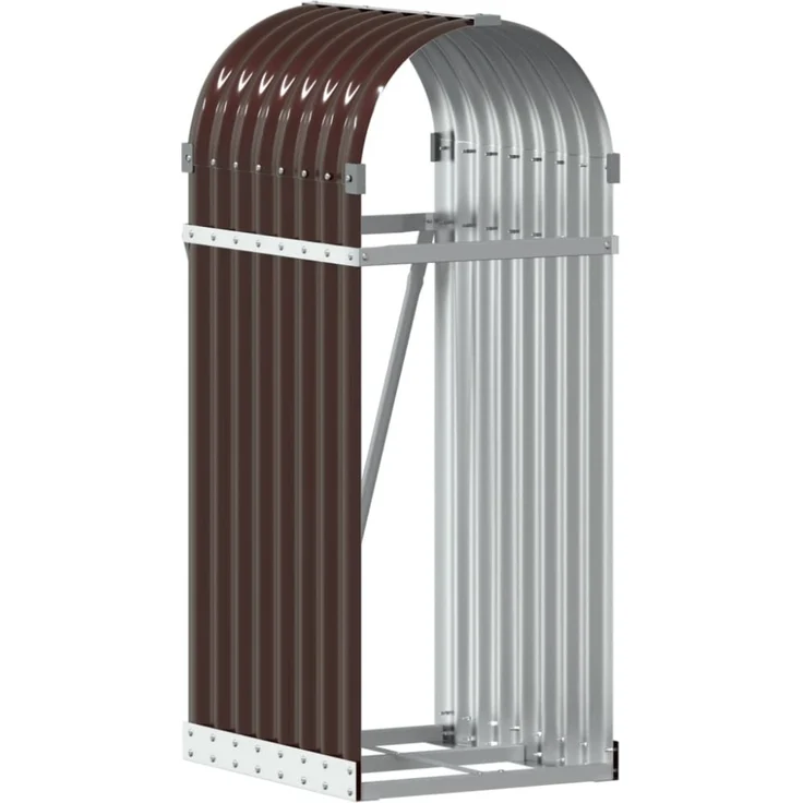 vidaXL Kaminholzunterstand Braun 40x45x100 cm Verzinkter Stahl 364567 – Bild 4