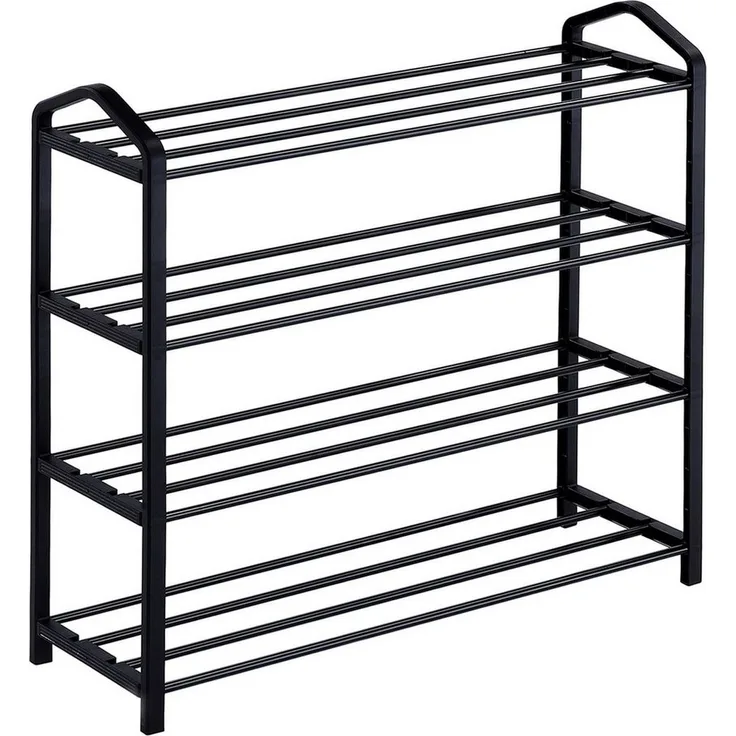 IDIMEX Schuhregal TRALEE, Schuhregal Metall Schuhaufbewahrung mit 4 Abagen platzsparend schwarz