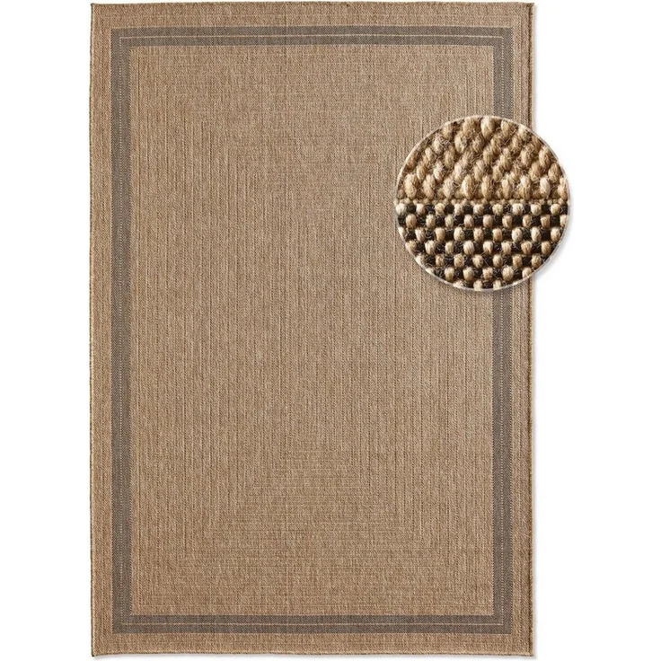 TaraCarpet Teppich Outdoor & Indoor Teppich wetterfest Borneo Sisal-Jute-Optik naturfarbe, rechteckig, Höhe: 10 mm, Kurzflor Bordüre In & Outdoor Balkon Terrasse Wohnzimmer 67x180 – Bild 5