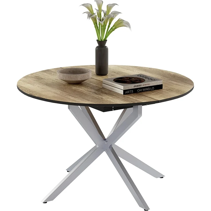 Esstisch Loyd Eiche rustikal/Grau 120 x 76.5 cm ausziehbar Vicco – Bild 6